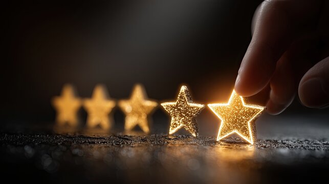 Banner of a satisfied customer in five-star rating