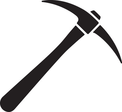 Black silhouette of a pickaxe tool on a white background vector