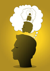 Infinite Loop of Thoughts Concept