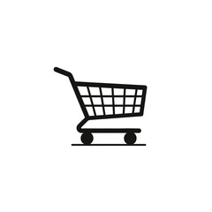 Large shopping cart side view minimal vector silhouette black design isolated