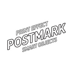Postmark print effect with smart objects text