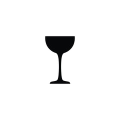 Simple wine cup shape minimal vector silhouette black design isolated on white