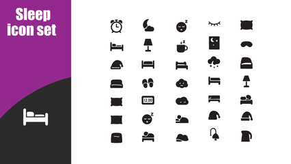 Sleep vector icon set