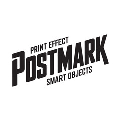 Retro postmark print effect with smart objects for design mockups