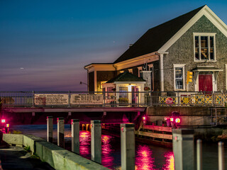 draw bridge at night