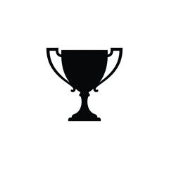 Wide handle trophy cup minimal vector silhouette black design isolated on white