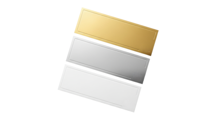 Elegant collection of gold silver and white metallic plates.