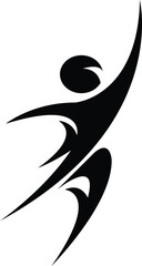 Dynamic figure in motion a grayscale vector illustration silhouette