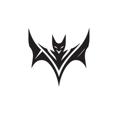 black and white bat logo vector