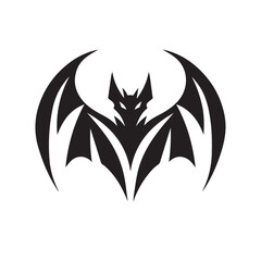 black and white bat logo vector
