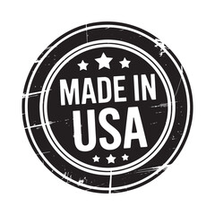 Distressed made in usa stamp seal with stars and stripes design