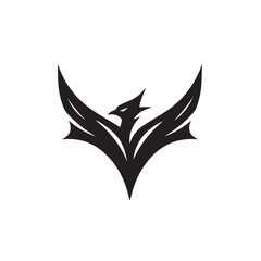 black and white bat logo vector