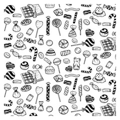 hand drawn candy vintage doodle element seamless pattern background