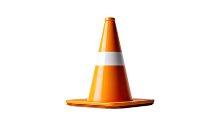 Traffic Cone on Transparent Background