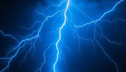 Intricate blue lightning bolts arc across a dark fantasy sky, crackling with ethereal energy,  fantasy art,  vibrant