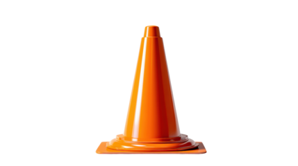 Orange Traffic Cone on Transparent Background