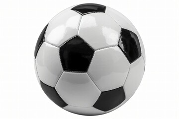 Fototapeta premium Classic black and white soccer ball isolated on a clean white background ready for a competitive match or sports design project