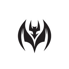 black and white bat logo vector