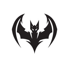 black and white bat logo vector