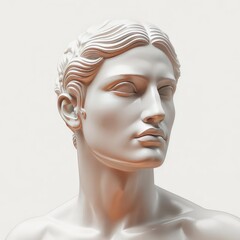 Classical marble statue close-up with dramatic shadows elegant fine art sculpture antique style timeless portrait scene
