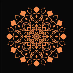 Elegant gold ornamental floral mandala lace pattern vector illustration