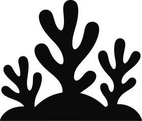 Obraz premium Black silhouette of diverse coral reef shapes