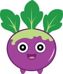 Funny Kohlrabi Vector Icon