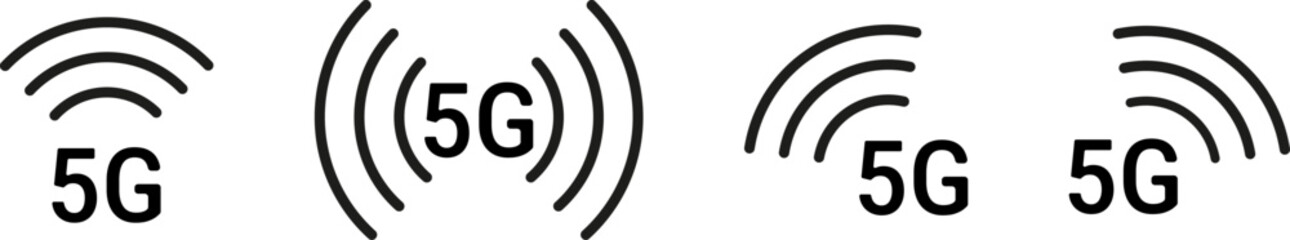Black 5G Icons