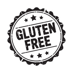 Gluten free stamp seal badge circular design with stars