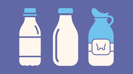 Vector glyph icon of a milk plastic bottle. Sign for dairy products. Graphical symbol for cooking websites and app designs, logo, app, UI.