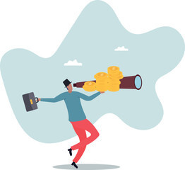 Financial visionary, investment growth, interest rate rising up or economic forecast.about a man and his life.