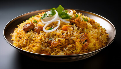 Highly Realistic Advertising Photo Of A Biryani Isolated On Transparent Background