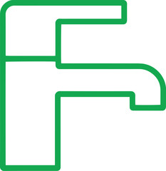 Black-and-white line drawing of a faucet with droplet. Suitable for plumbing visuals, water conservation themes, and interior fixture illustrations.
