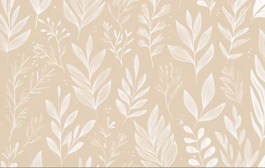 Botanical drawing seamless pattern creating nature inspired background
