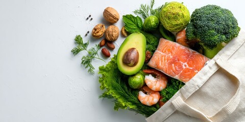 Fresh Ingredients for Healthy Cooking in Eco-Friendly Tote Bag