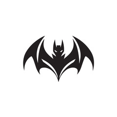 black and white bat logo vector