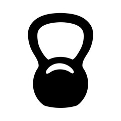 Fototapeta premium Graphic representation of a black kettlebell against a stark white background