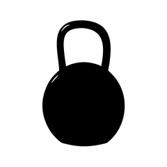 Silhouette of a kettlebell for strength training and fitness equipment