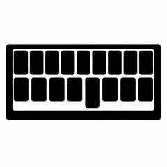 Stylized Black and White Image of a QWERTY Keyboard Layout Icon