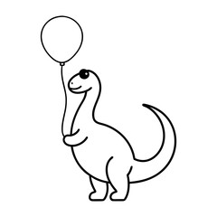 dinosaur holding balloon