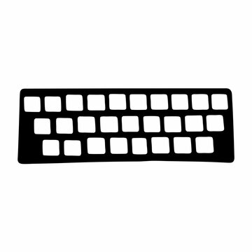 Stylized Keyboard Illustration with Empty Keycaps for Virtual Input Devices Application