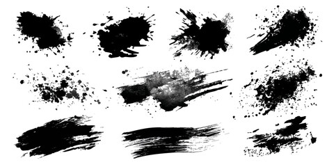 ink blots and splats. detailed ink splats Hyperrealistic Highly Detailed Isolated On Transparent Background	