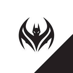 black and white bat logo vector