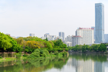 中国の四川省にある成都のとても美しい風景Beautiful view of a famous tourist spot in Chengdu, Sichuan Province, China