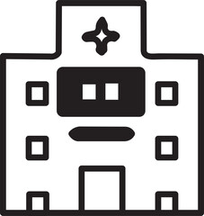 Hospital Healthcare Medical Facility Outline Icon Symbol Sign Isolated Background Transparent