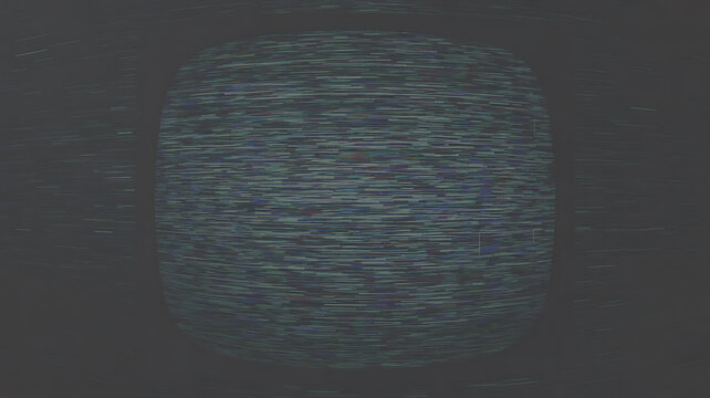 Vintage television screen displaying static noise with a rounded square frame
