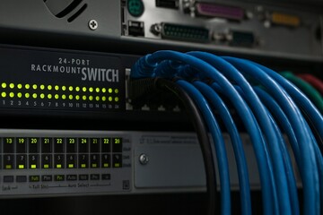 network rack hosting patch case cable cat5 internet connectivity, connection, world wide web http website switch hub rack case router