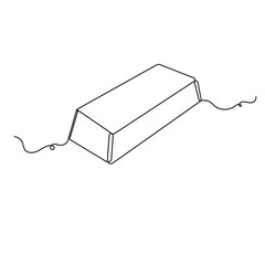 Gold bar icon continuous one line drawing outline vector illustration