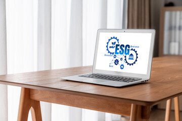 ESG environmental social governance policy for modish business to set a standard to achieve high...