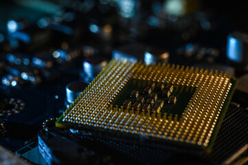 Golden CPU Pins on Motherboard